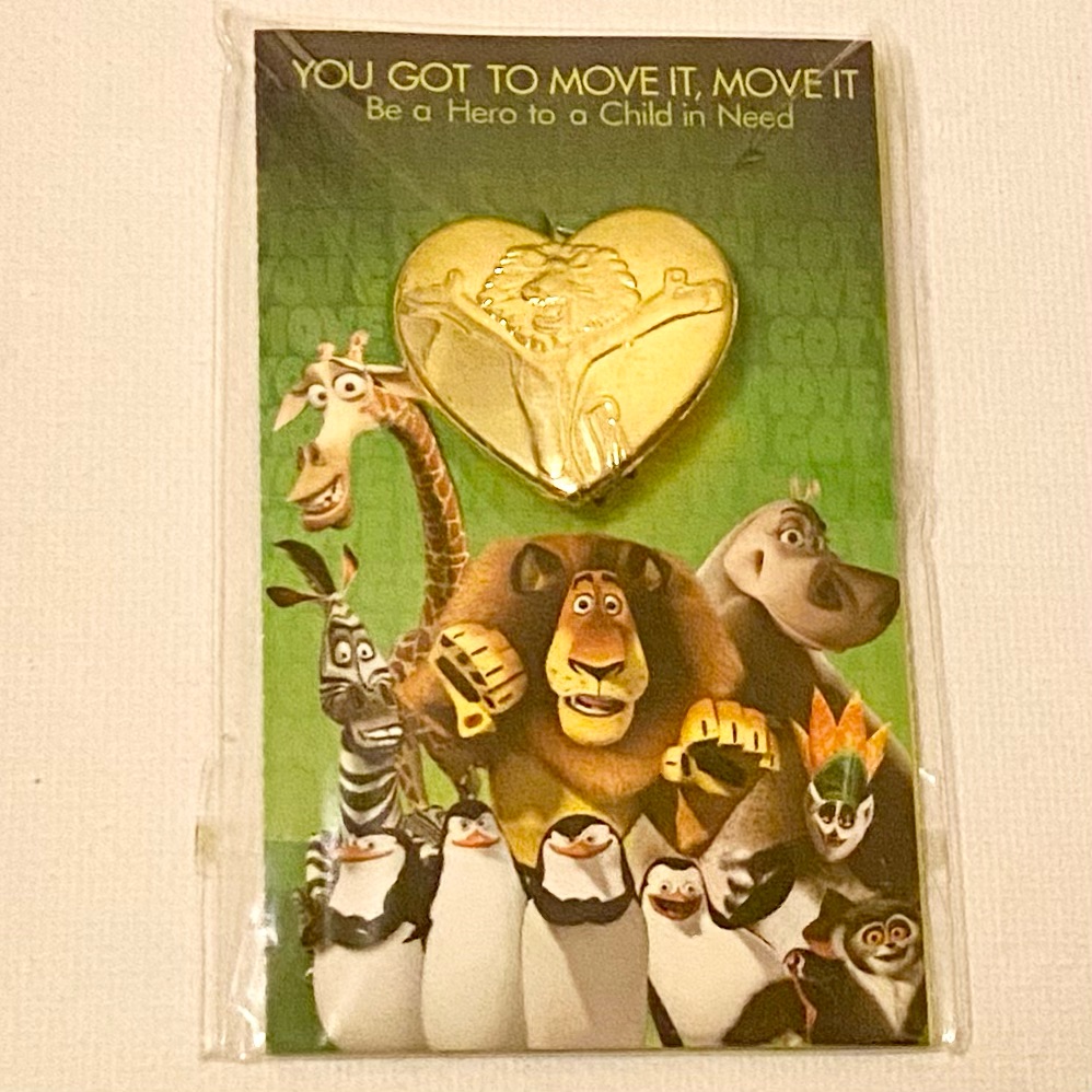Madagascar Gold Lion Heart Pin Y2k